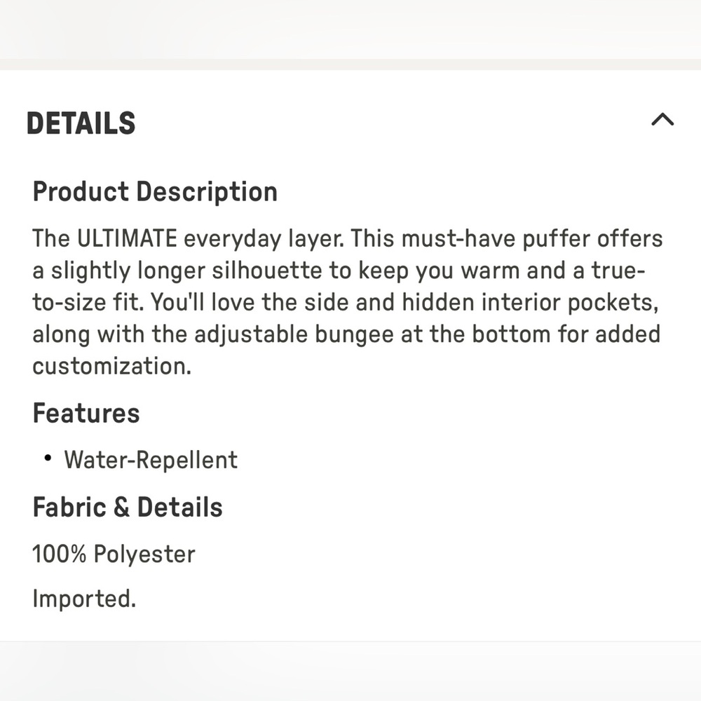 Fabletics Essential Puffer Black Reflective Sz Xs - image 8